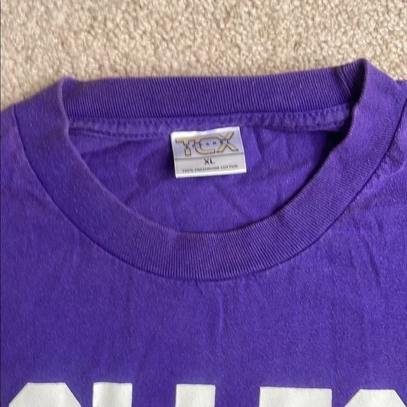 TCE “COLLEGE” Purple and White Short Sleeve Tee - Picture 2 of 7